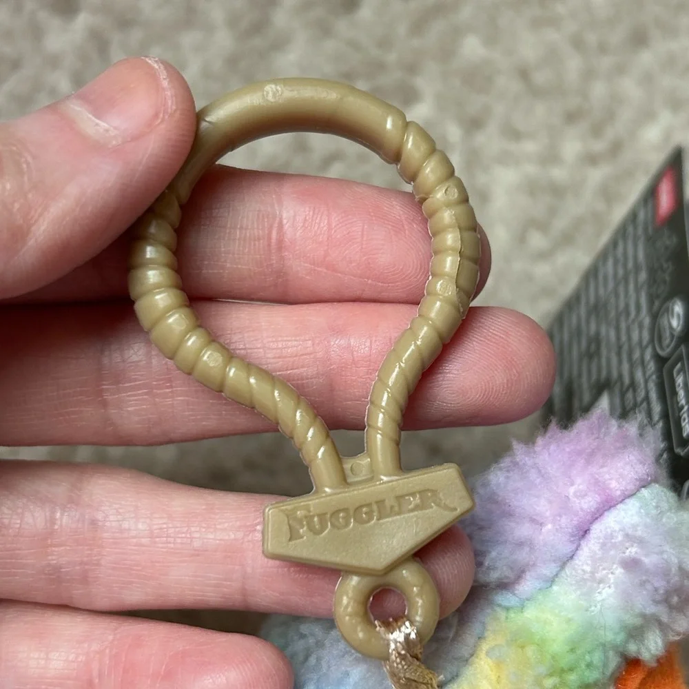 Fuggler Mini Clip-On Keychain Plush Munch Munch Lab-Misfit Pastel Rainbow 5”